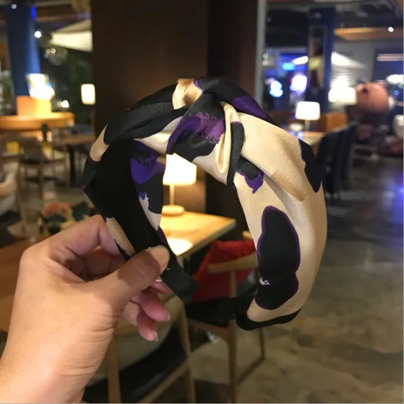 Женский тканевый ободок с узлом средней длины модный аксессуар для волос женский