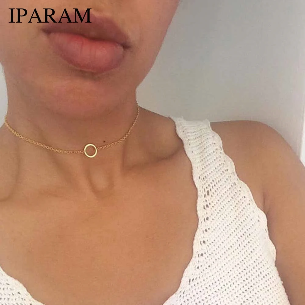 IPARAM 2019 Новая Мода простая Изысканная золотая цепочка чокер Карма ожерелье