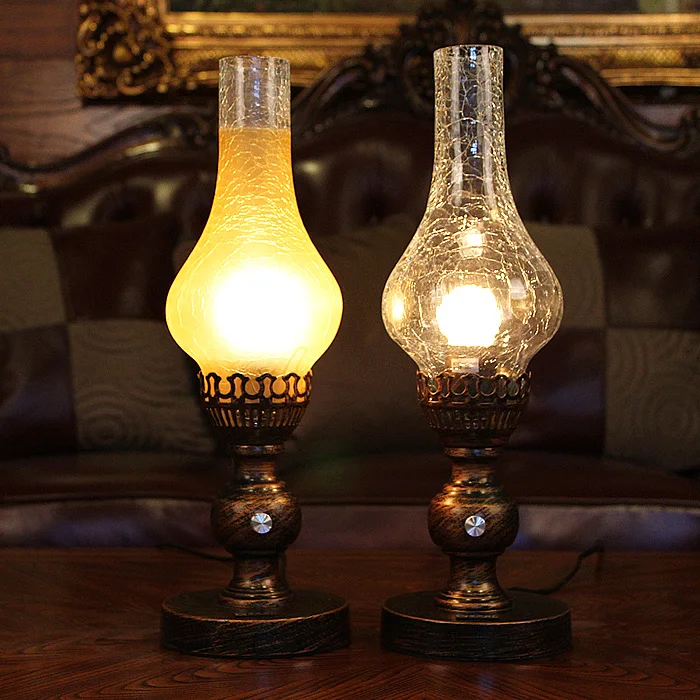 Винтажная керосиновая лампа в китайском стиле ретро стеклянный абажур