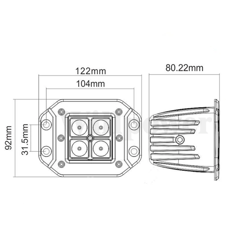 Светодиодсветильник фары 12 Вт 4-5 дюймов 4-10 шт. водонепроницаемые для грузовиков |