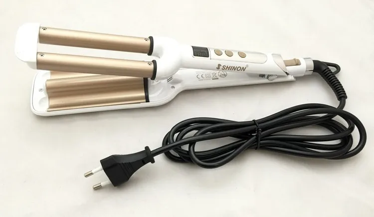 Новый 3 Бочки волосы вращающийся бигуди Трехместный ствола flat iron бочки для волн и