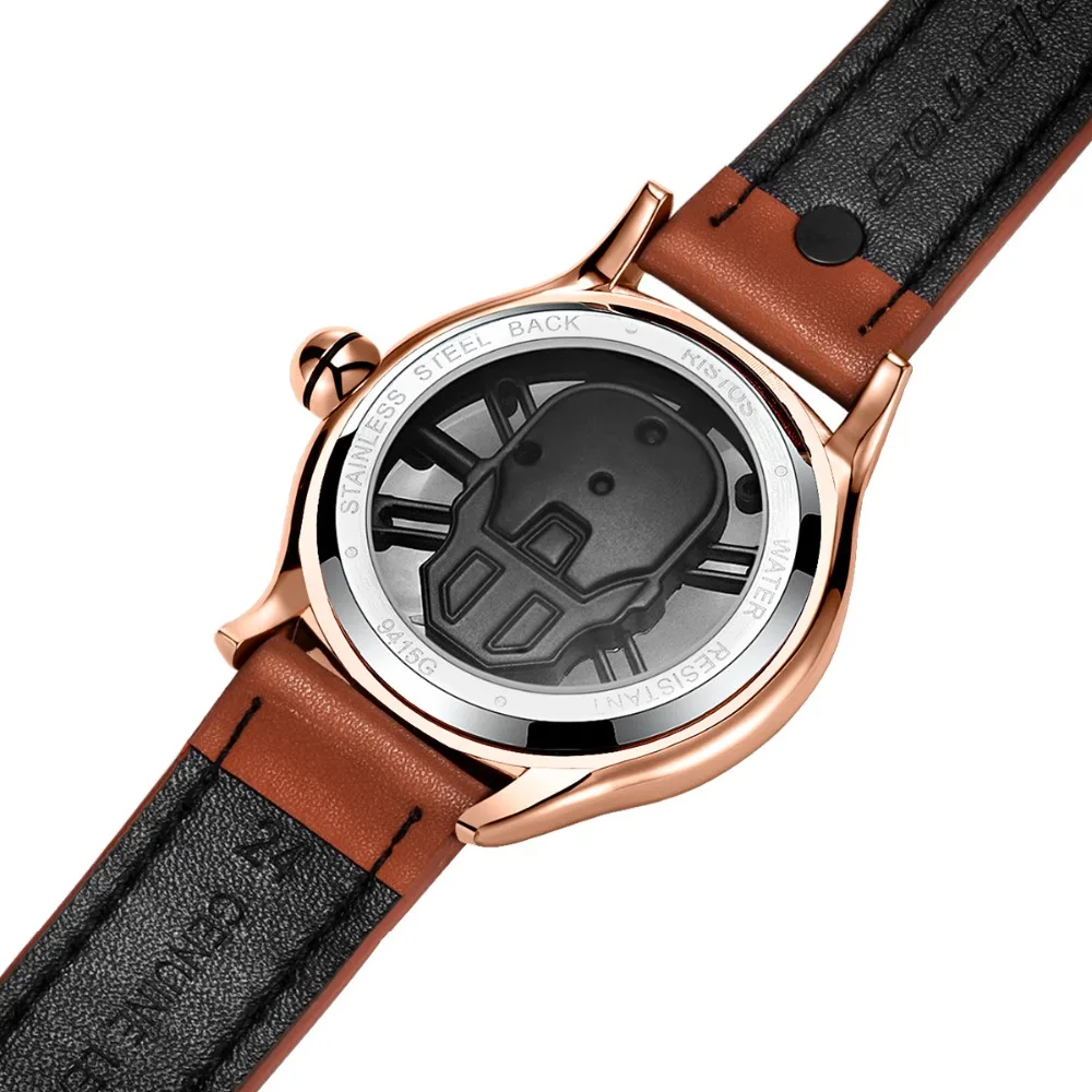 RISTOS Original Mens Sport Japan Quartz WristWatch Creativity SkulL Dial Luminous Clock Male Water Resistant Relogio Masculino | Наручные