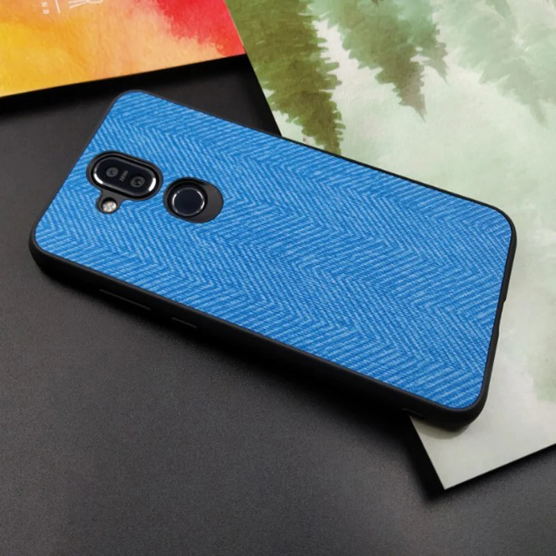 6,1" Чехол зеленого цвета для Nokia 8,1 coque, тканевый кожаный чехол для Nokia 8,1, чехол для телефона s TA-1131, тканевый чехол