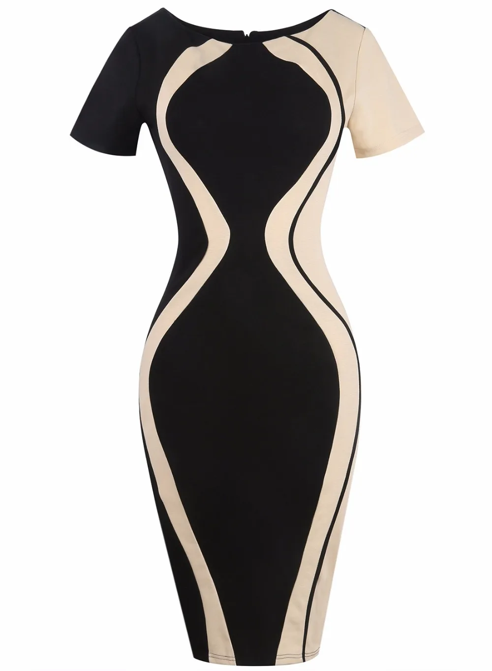 Женское элегантное офисное платье карандаш повседневное облегающее контрастное