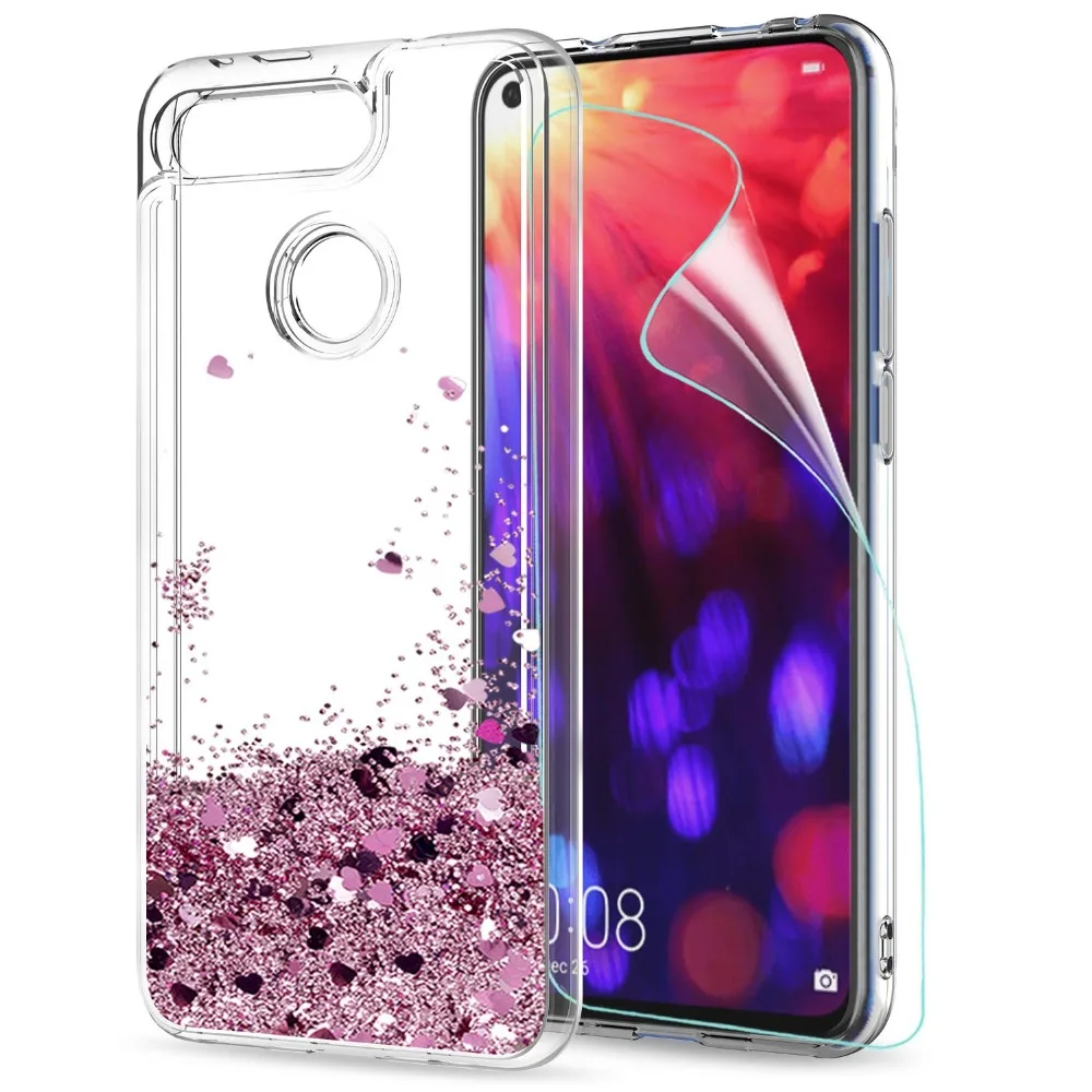Huawei Honor V20 Блестящий Жидкий чехол для huawei Honor View 20 V20 силиконовый чехол динамическая Qicksand Звезда Любовь Сердце задняя крышка