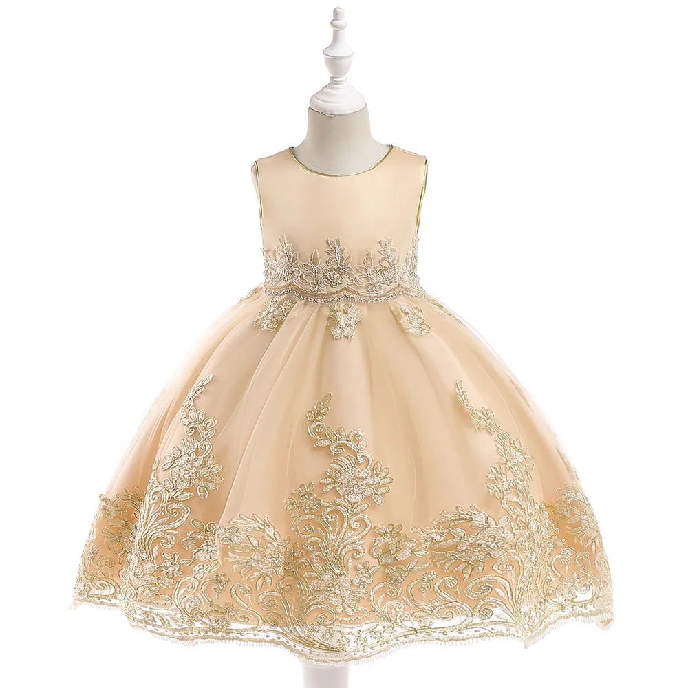 2019 Embroidery Flower Summer Girls Dress Baby Girl Toddler Clothes Kids Princess Wedding Party girls dresse Vestidos Robe Fille | Детская