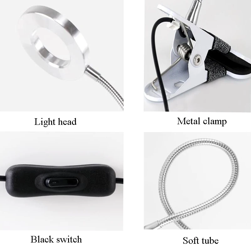 

Permanent Makeup Eyebrow Tattoo LED Lamp Equipment with Clamp USB Cold Light Adjustable Lamp Microblading Accessories Supplies