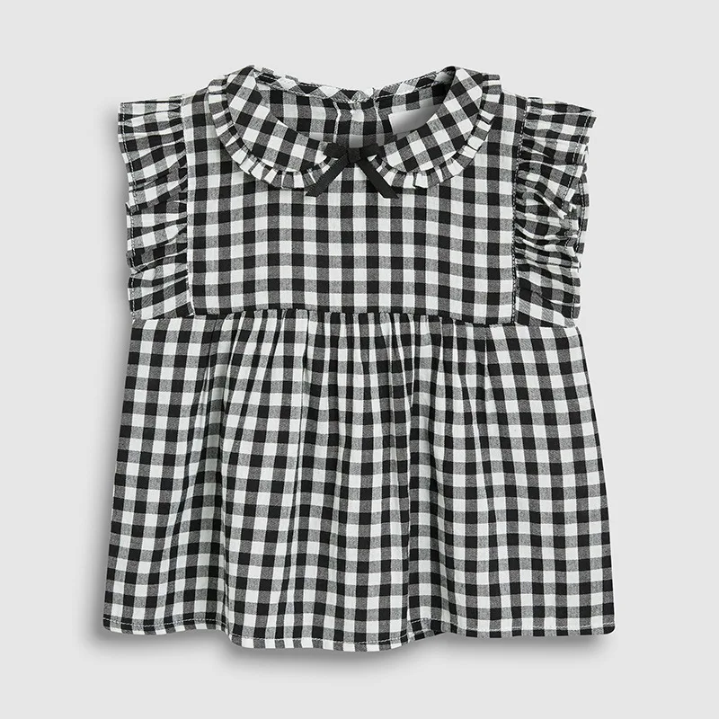 Новая летняя детская одежда Little Maven короткие клетчатые хлопковые блузки для