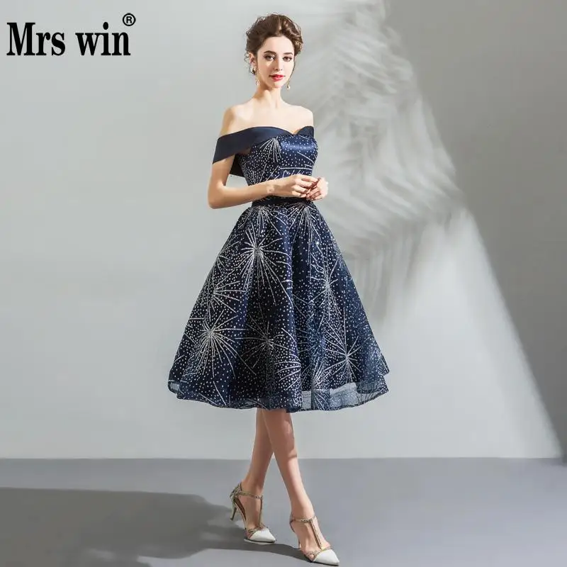 Vestido de festa 2018 темно синие Элегантный Лодка средства ухода за кожей Шеи с открытыми