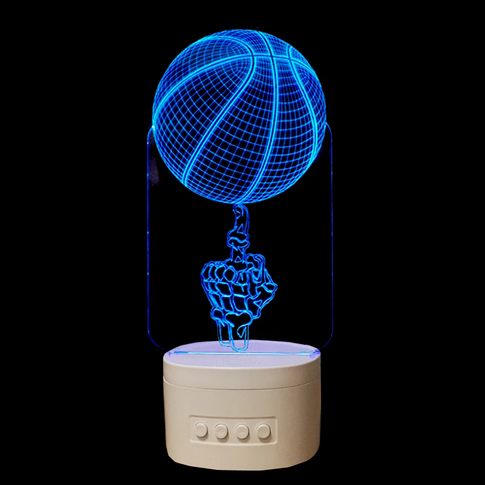 Баскетбольный 3D ночник bluetooth динамик светодиодная музыкальная настольная лампа 5