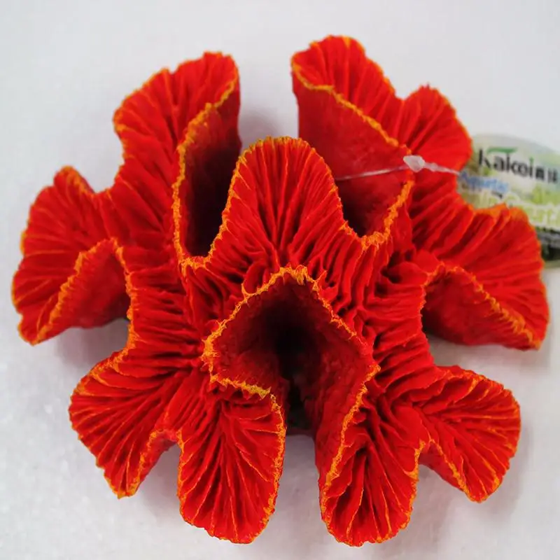 Новая мода Искусственный красный коралловый риф аквариум Смола украшения