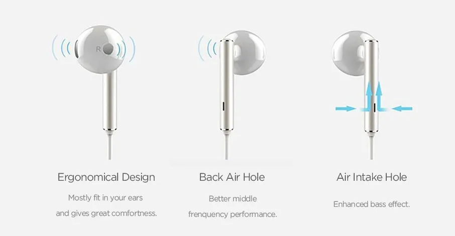 Оригинальные наушники Huawei AM116 с микрофоном и регулировкой громкости для HUAWEI P7 P8 P9