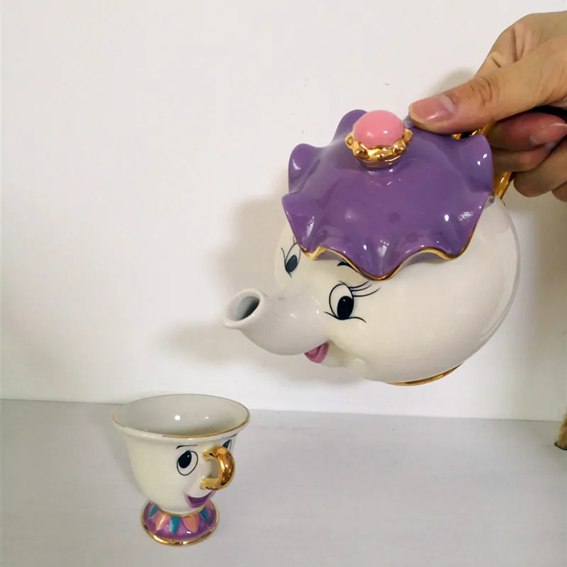 

Beauty And The Beast Teapot Mugs Home Decoration Cartoon Mrs Potts Chip Tea Pot Afternoon Water Cups