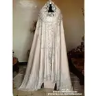 Женская атласная кружевная куртка, Элегантная модная свадебная куртка в пол с блестками и аппликациями, Цвет Белыйслоновой кости, 2020