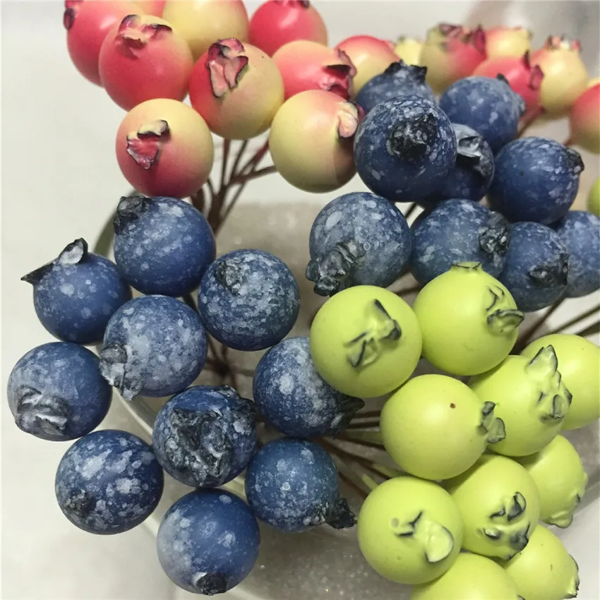 150 шт./лот маленькая черника искусственные тычинки фрукты ягоды цветы вишня