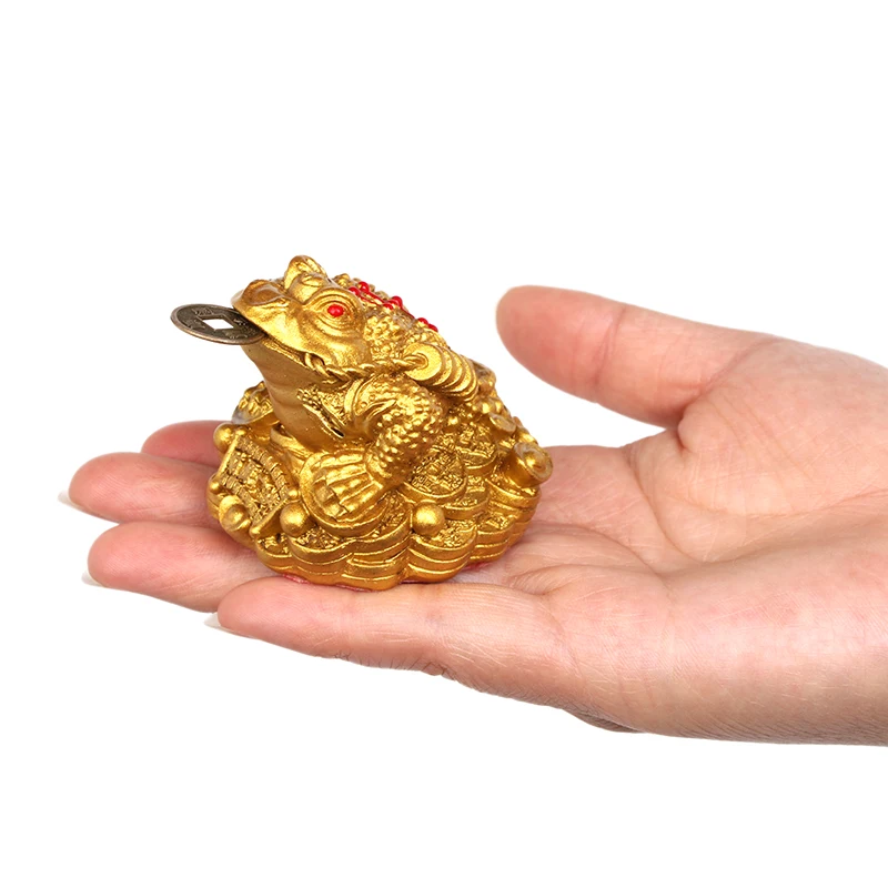 Lucky Fortune Золотой лягушками китайский фэн шуй трехногий украшения в виде жаб