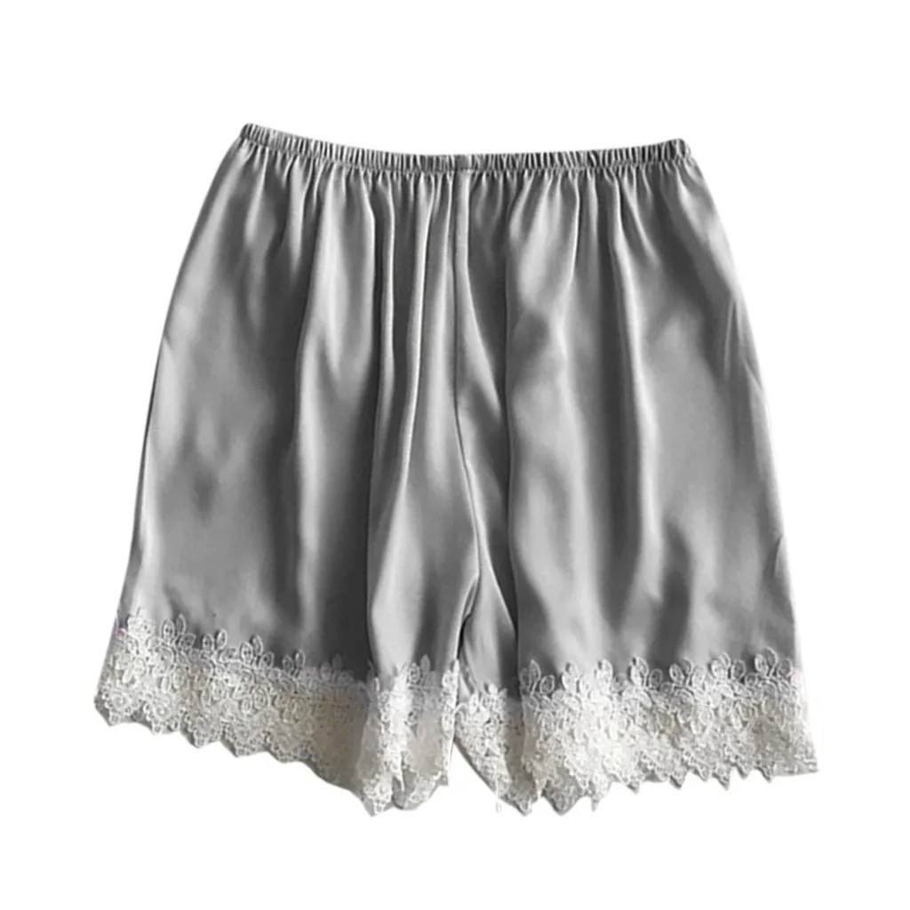 Gray Новые модные женские короткие кружевные пижамные брюки удобные классные летние однотонные пижамы 4 размера 6 цветов - Цвет: Gray