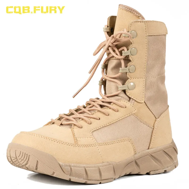 Осенние военные ботинки унисекс CQB.FURY пустынные и черные с песочным тактическим