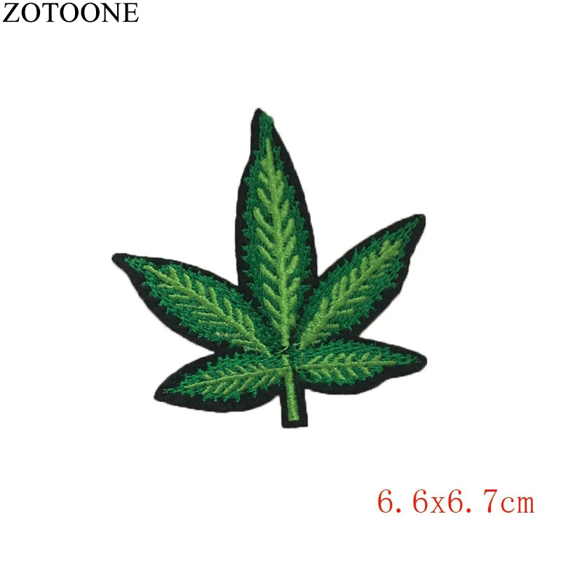 ZOTOONE 10pcs Mixed Leaves Letter Patch Iron On Kids Cheap Embroidered Patches For Clothing Green Tree Leaf Badges A - купить по