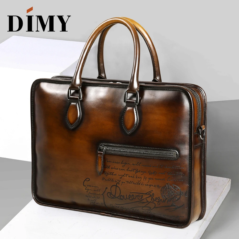 Портфель DIMY из голландской телячьей кожи для мужчин сумка натуральной деловой