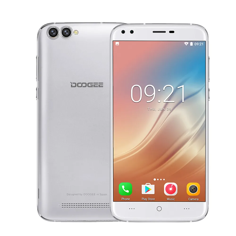 Usb HiFi музыкальный плеер MP3 walkman воспроизводитель mp3 плеер DOOGEE X30 Android 7,0 2G+ 16G 5,5 дюйма 3g смартфон - Цвет: Белый