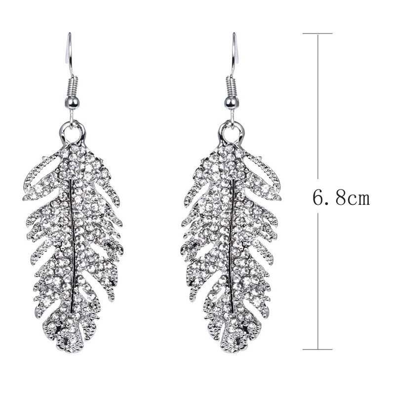 2017 чешские серьги крылья любви Листья кристалл инкрустированные падение