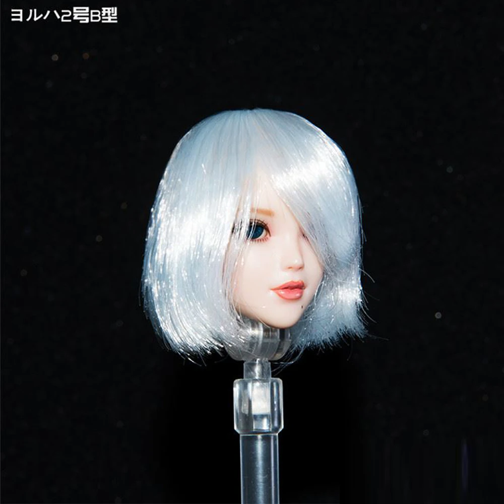 1/6 масштаб блонд красный черный волосы женская голова модель подходит 12