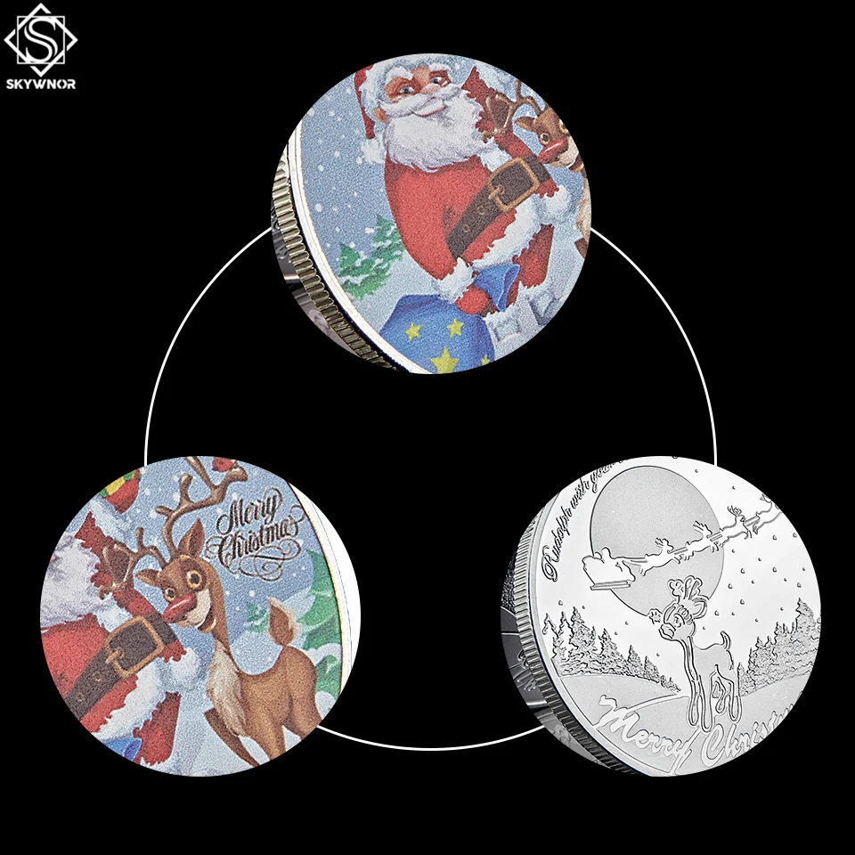 2021 Christmas Coin Ornaments Gift Silver 1OZ Frosty The Snowman Happy Holidays Toy w/ Capsule Displa | Дом и сад