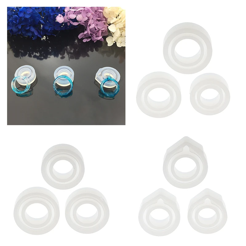 6 штук прозрачных силиконовых кольцевых форм для эпоксидной смолы ювелирный