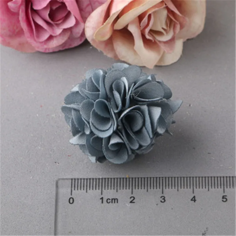 20 шт./лот, 3D Цветы из ткани, ручная работа, цветы, сделай сам, ювелирное изделие, одежда для девочек, заколки для волос головная повязка, украшение