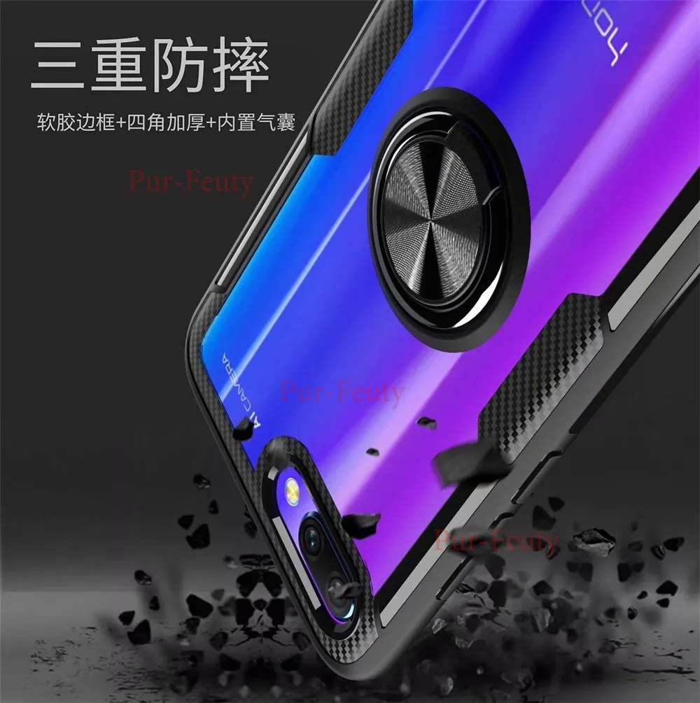 Для huawei Honor 10 COL-L29 COL-L29A с кольцом-подставкой, магнитная Прозрачная защитная задняя крышка для huawei Honor10 COL L29 L29A TL10