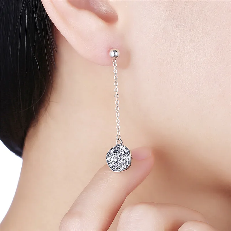 Серьги SVE090 925 Изящные ювелирные серьги верхний AAA циркония для женщины подарок на