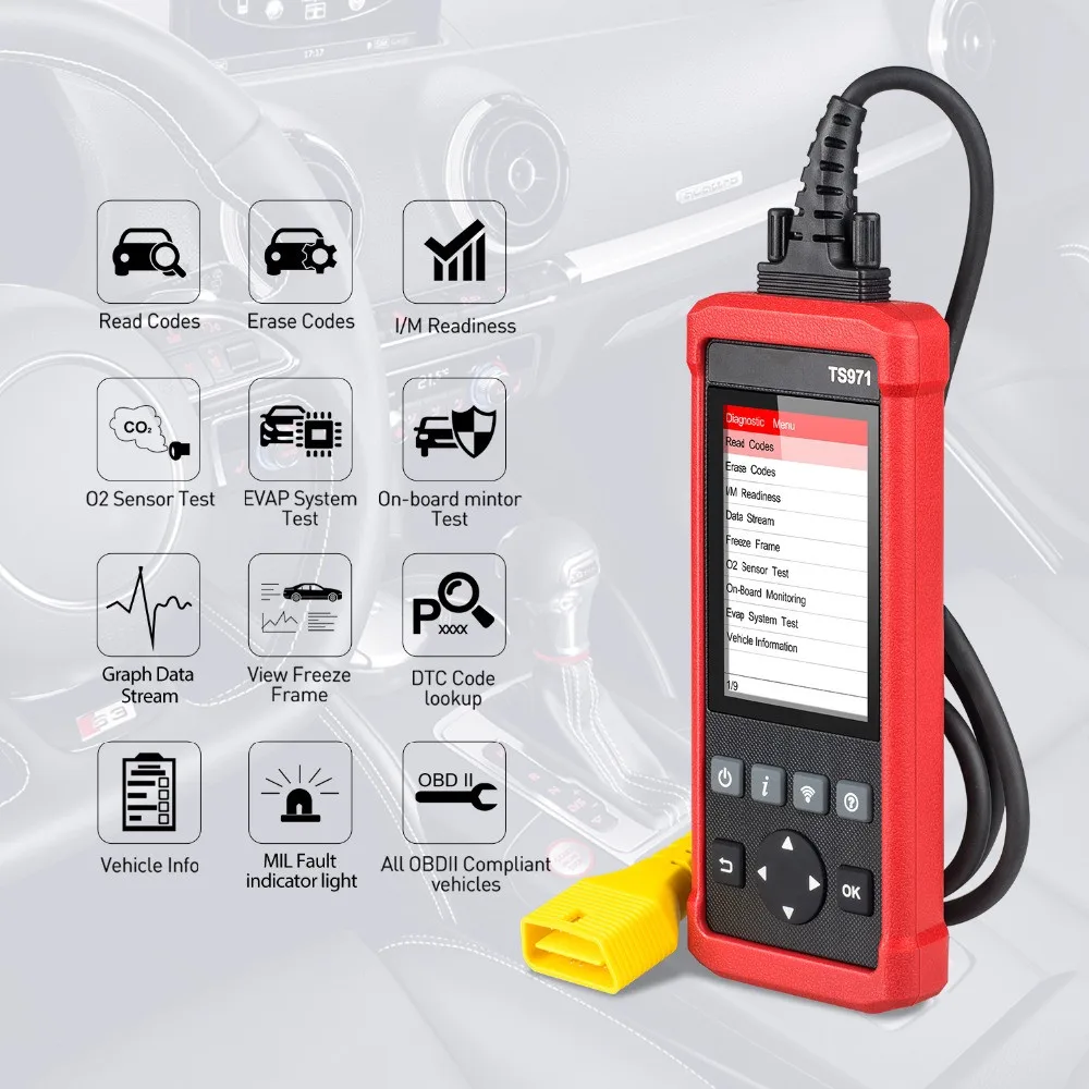 LAUNCH TS971 TPMS Bluetooth инструмент активации Версия США беспроводной датчик давления в шинах Мониторинг 433 МГц/315 МГц
