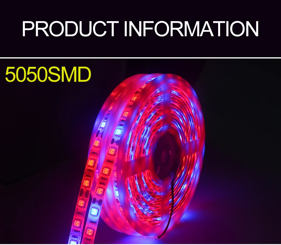 Phyto светодиодный светильник 5 м DC12V 5050SMD красный синий водонепроницаемый полный спектр 300 светодиодный s ленточный светодиодный светильник для растений