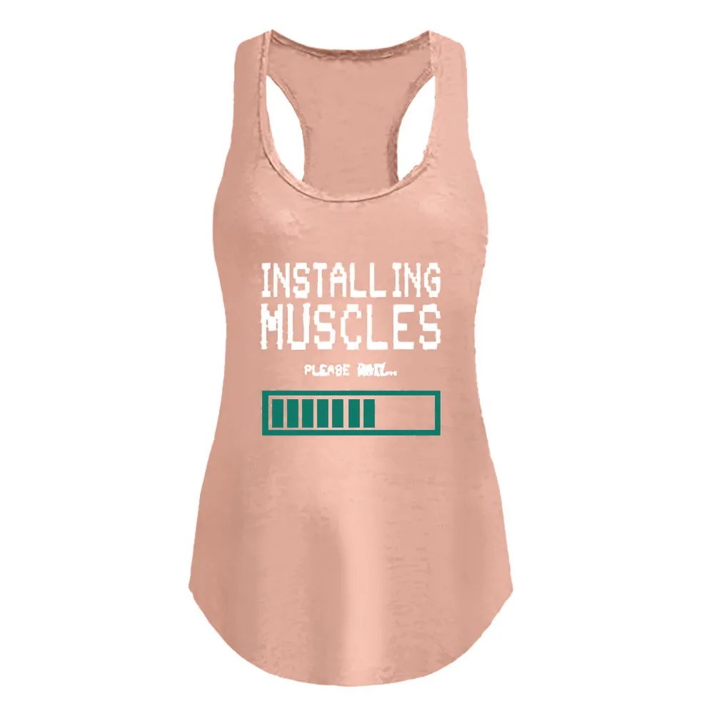 Модная женская сексуальная майка без рукавов с круглым вырезом и буквенным