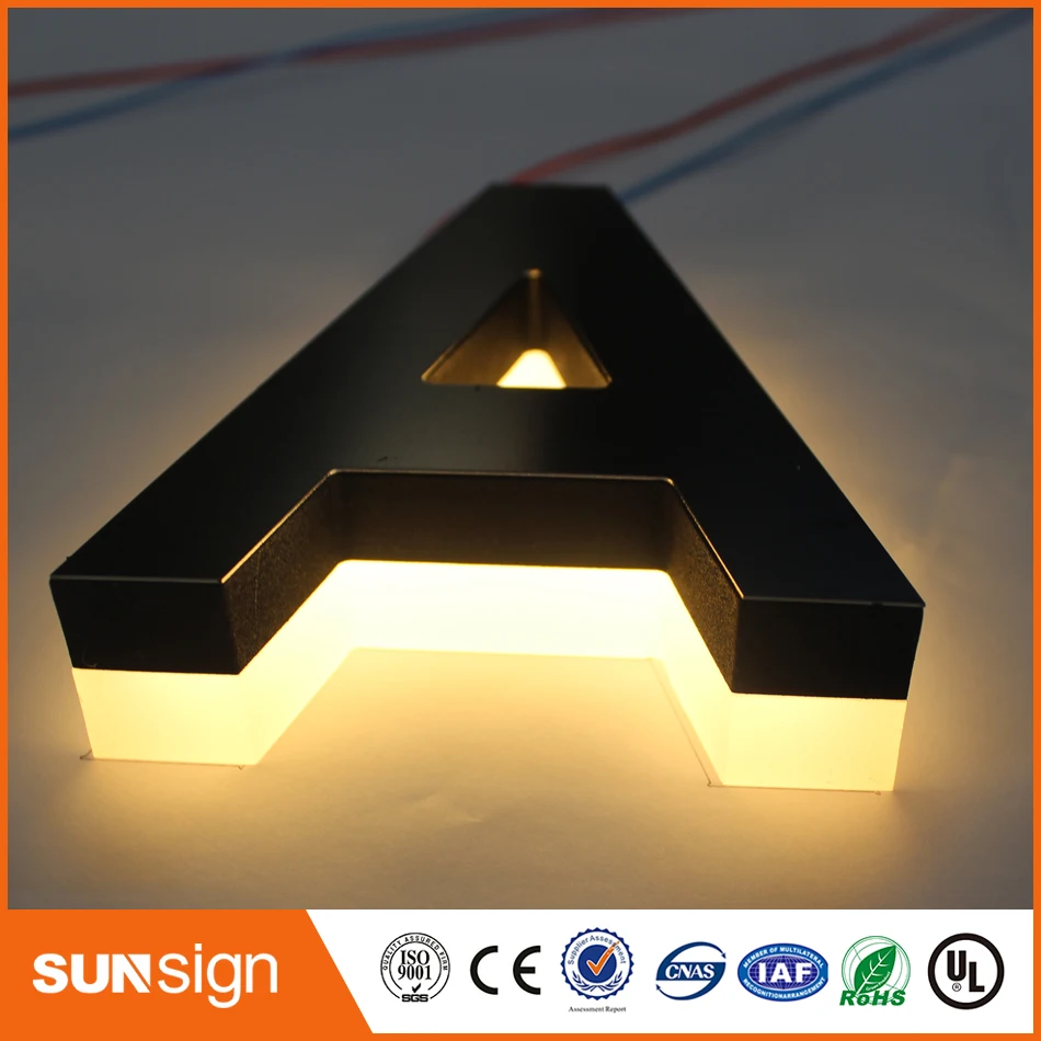 Светодиодный логотип из нержавеющей стали с подсветкой|channel sign|lighted sign letterslighted