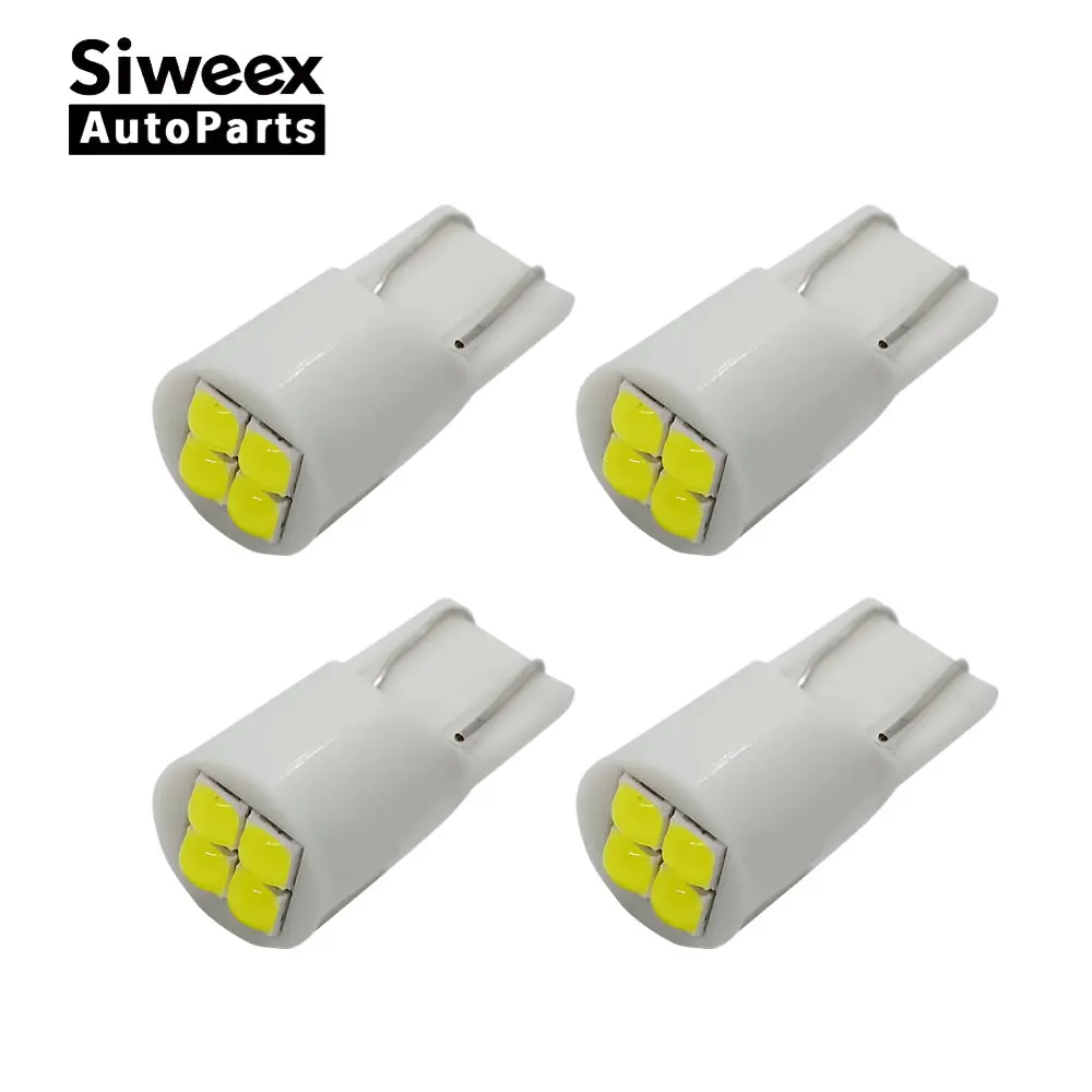 

4 шт./лот T10 4 SMD 3030, сферический белый свет