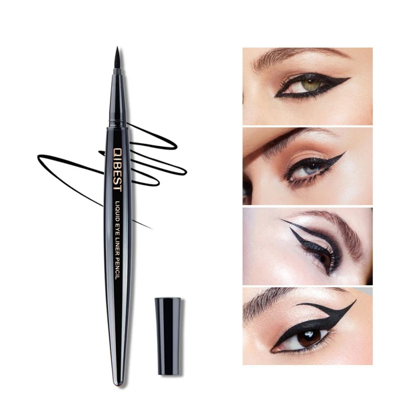 Карандаш для глаз Qibest Professional Make Up Black Liquid Eyeliner Pencil Waterproof Long Lasting Eye Liner Quick-dry Eyes Makeup Cosmetics.