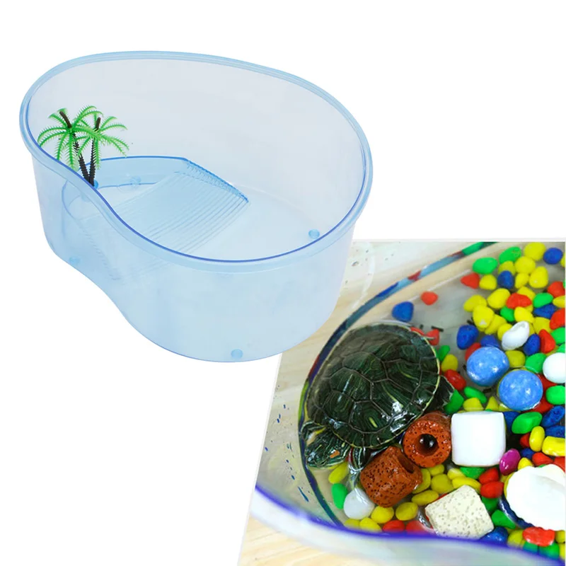 Vivarium черепаха обитающая озеро Террапин рептилии аквариум с платформой растений