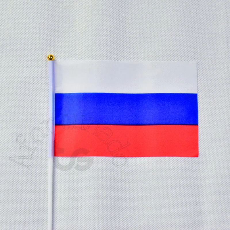 Россия 14*21 флаг баннер рука развевая национальное украшение для дома с изображением флага баннер