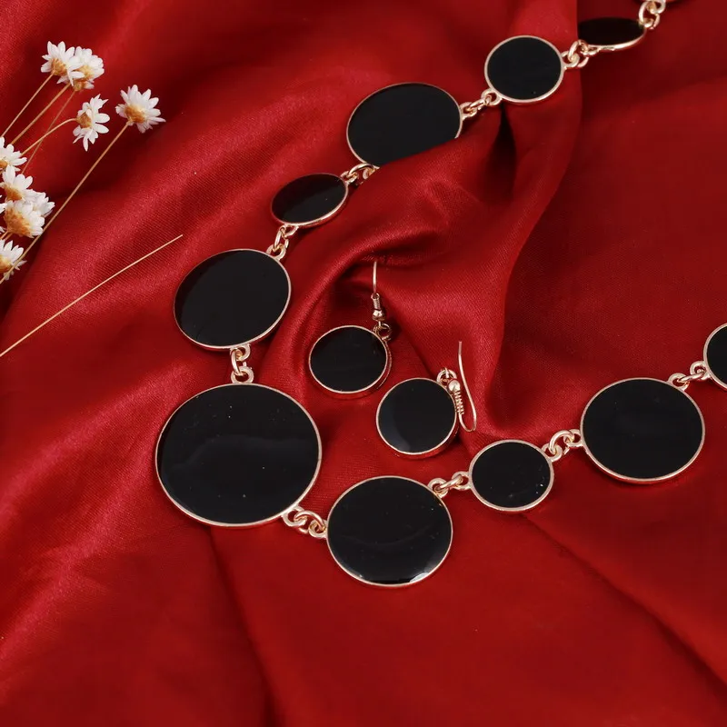 Женский романтичный Свадебный комплект ювелирных изделий колье чокер круглой