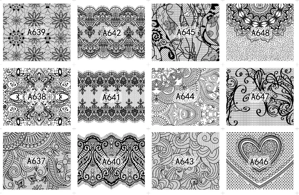 12 упак./лот переводка NAIL ART наклейки на ногти татуировки слайдера полное покрытие