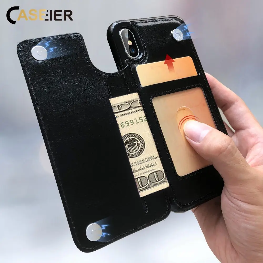 Чехол IER Винтажный чехол для телефона из искусственной кожи iPhone X 8 7 6s 6 Plus с