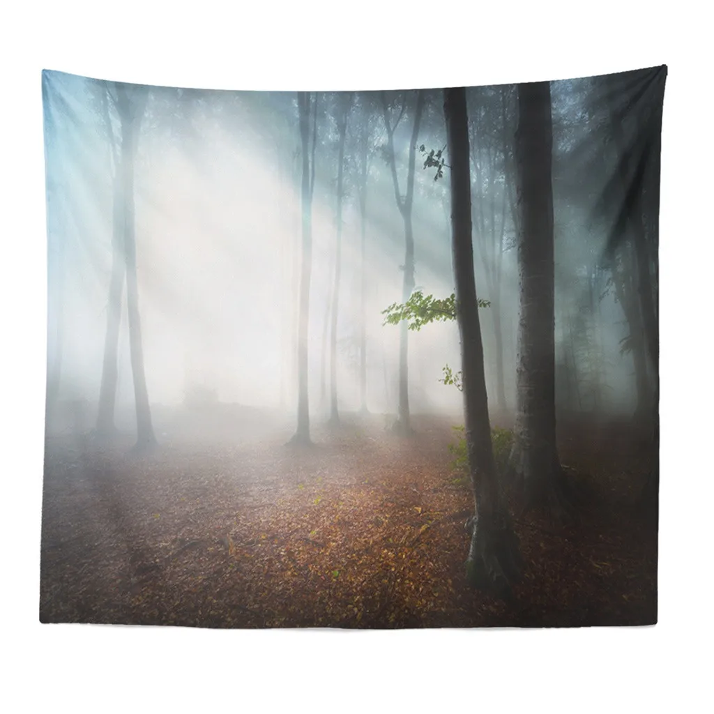 Natural Forest Tapestry Wall Hanging Wonderful Nature Sunshine Through Tree Beach Towel Bedroom Living Room Decor | Дом и сад