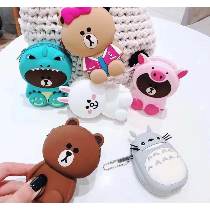 Милый кошелек кавайный мультяшный карамельный цвет силиконовый для монет желе