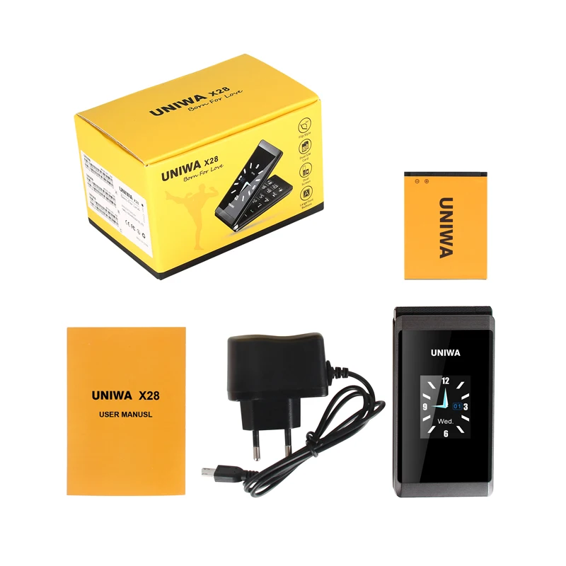 UNIWA, X28 X 28, флип-телефон, мобильный телефон, двойной экран, GSM, для пожилых, две sim-карты, русская клавиатура, тесто, чем Land Rover X9