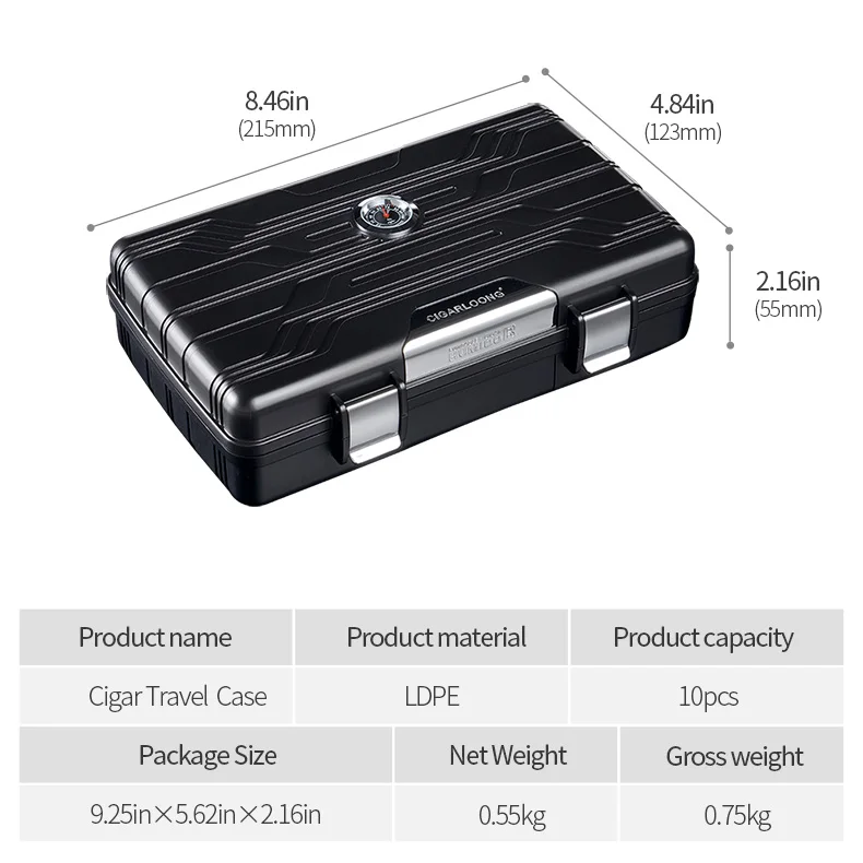 Humidor супер светильник для путешествий портативная коробка для сигар Подарочная коробка CH-3001