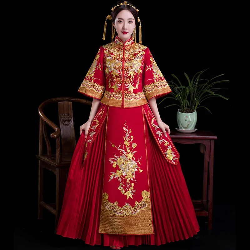 Старинный свадебный костюм женское традиционное китайское платье свадебное