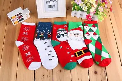 Новый Рождество Носки для девочек снежинка Шерсть зима теплая Женская подарок