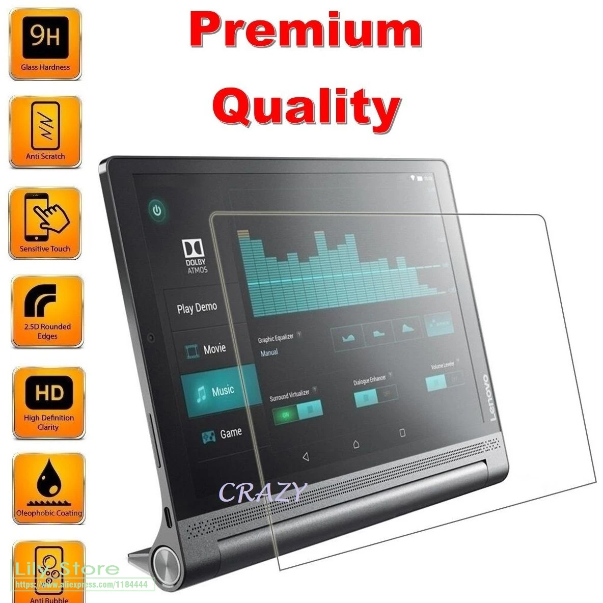 Для Lenovo Yoga Tab 3 10 Plus/Pro YT X703F чехол для планшета 1 дюймов Защитная пленка экрана